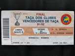 Bilhete Werder Bremen Mónaco final taça taças 1992