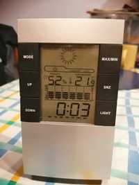 Mini stacja pogody z zegarem i budzikiem