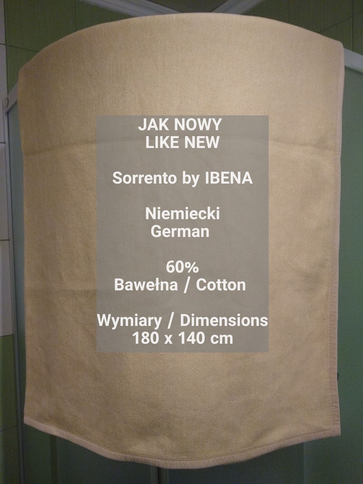 Ibena  Niemiecki delikatny koc / narzuta, 60% Bawełna, 180 x 140 cm