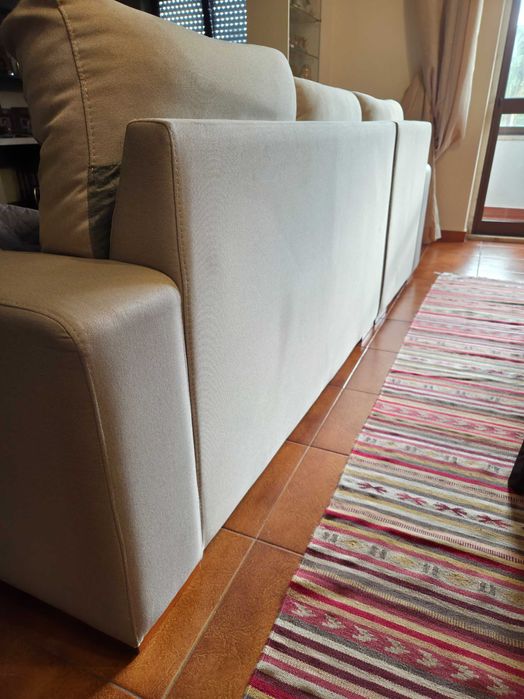 Sofá 245cm madeira maciça (fab.PT) c/chaise-long