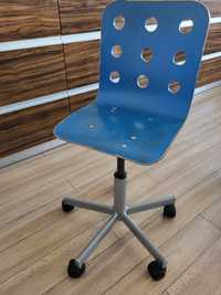 Krzesło IKEA JULES niebieskie obrotowe na kółkach