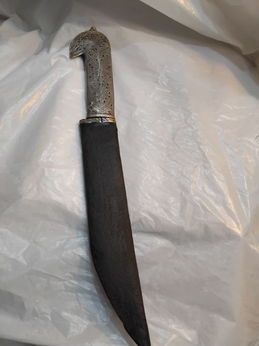 Faca antiga de colecção  em prata e aço