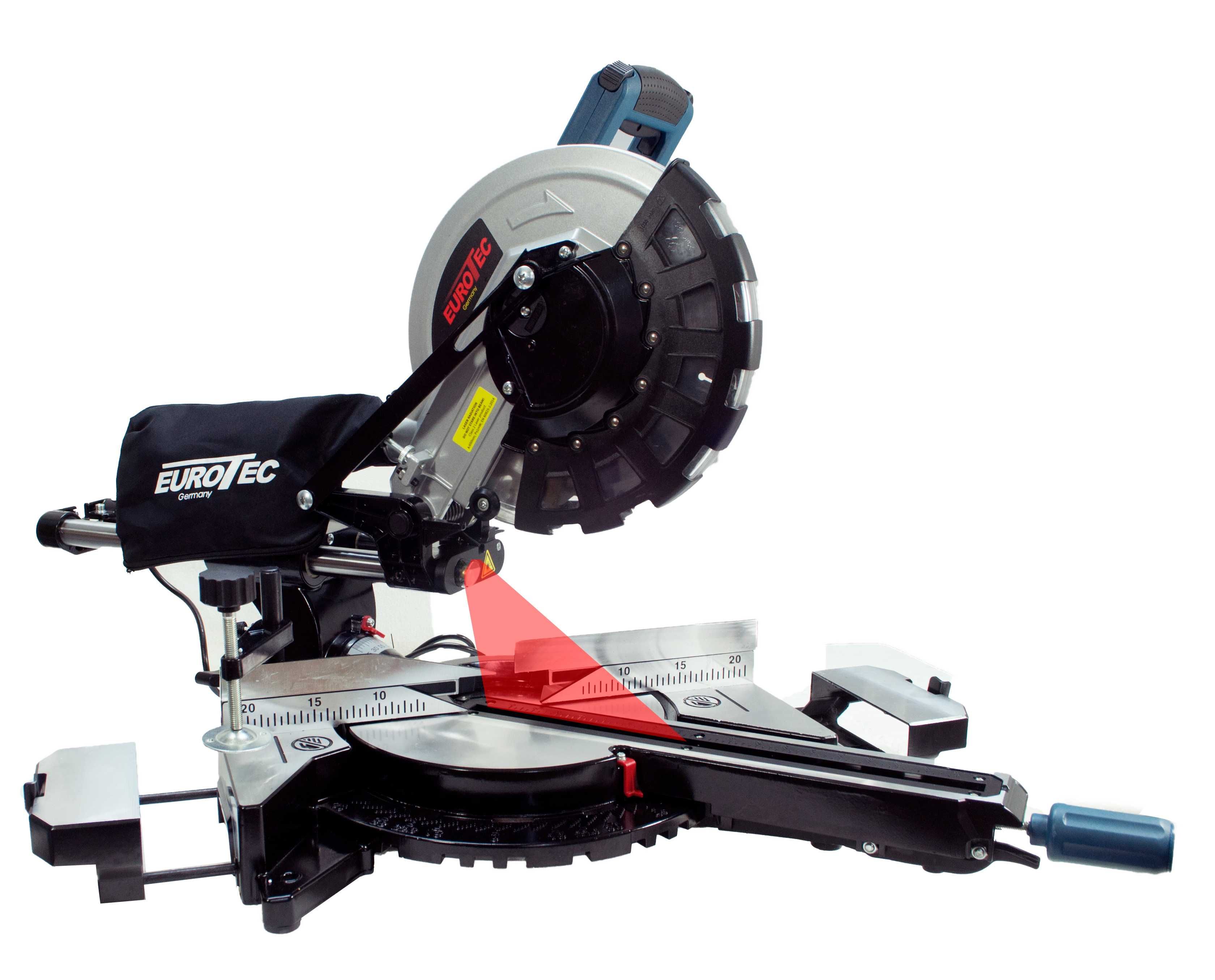 Ukośnica Piła Ukosowa z Posuwem Do Drewna +Laser 255mm Eurotec