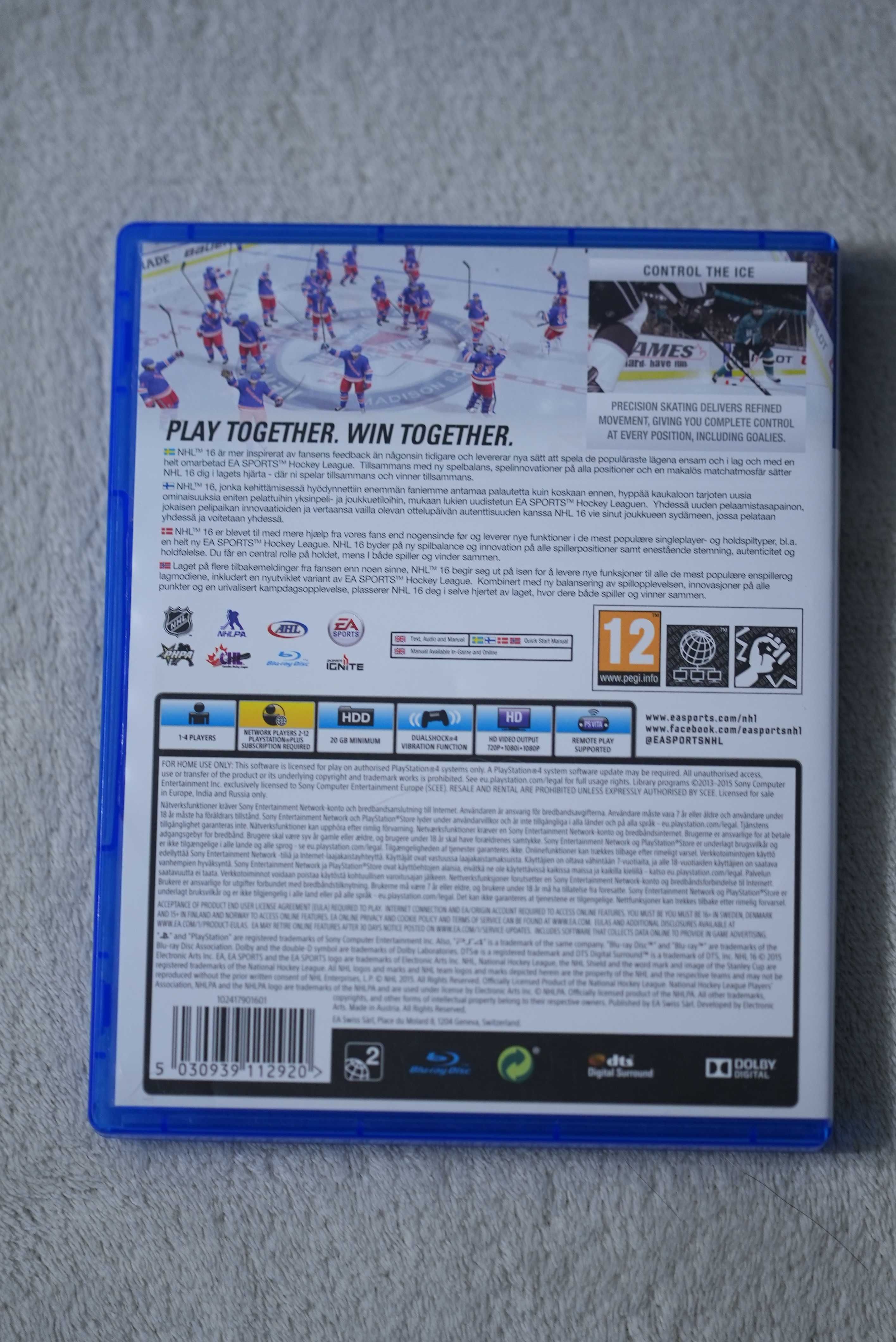 NHL 16 EA sports hokej na lodzie gra na ps4 gry playstation