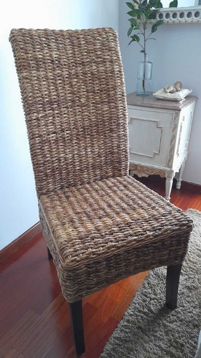 Conjunto de 4 Cadeiras de Jantar em Rattan