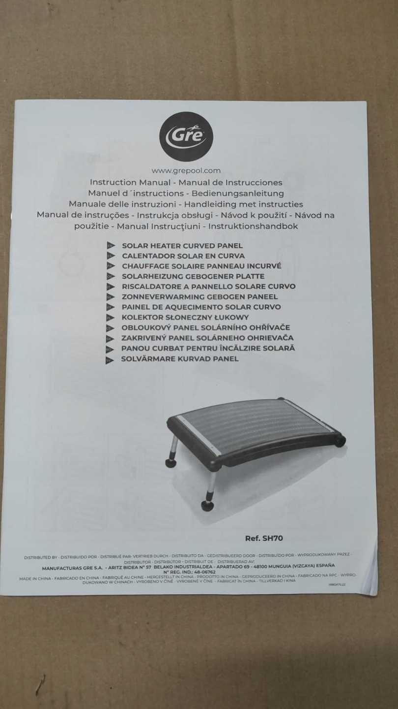 Solarny Podgrzewacz Do Basenu Antracyt 110x69x14cm