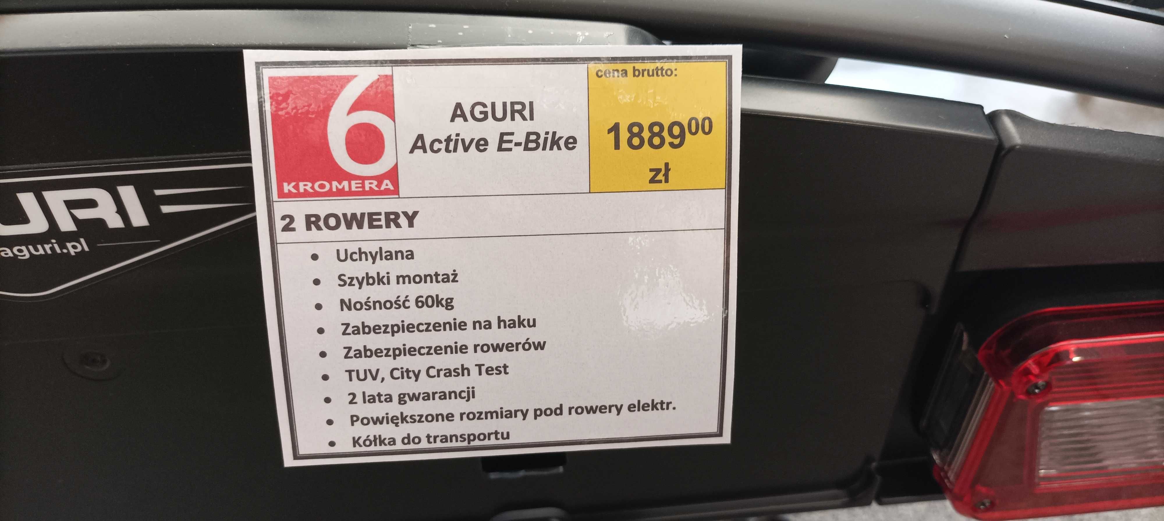 platforma uchwyt bagażnik na hak Aguri Active e-bike 2 elektryki