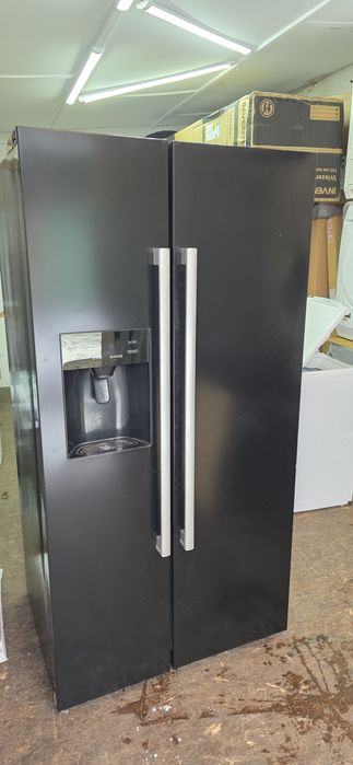 Używana czarna Lodówka Side-by-Side Hanseatic HSBS17990WEA1BK 90cm