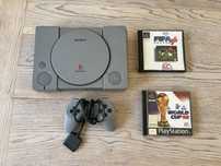 PlayStation 1 + pad + gry FIFA 96 i FIFA 98