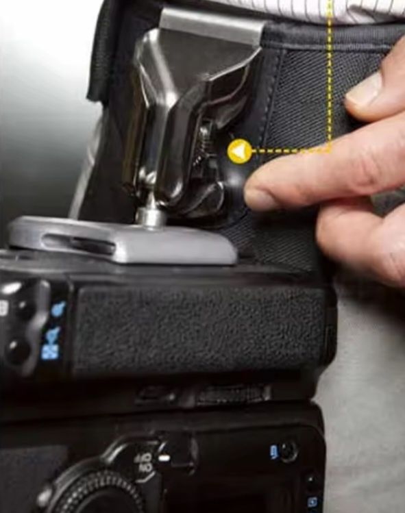 Coldre/clip para máquina fotográfica