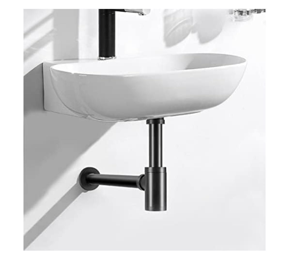 Syfon do umywalki czarny 1 1/4" fi 32 mm regulowany