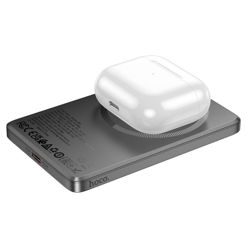 Повербанк Magsafe Hoco Q26 5000mAh металевий магнитная зарядка iphone