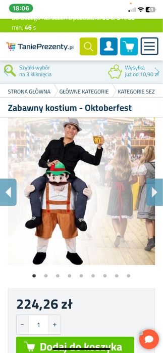 Śmieszny stroj bawarski”na barana”unisex