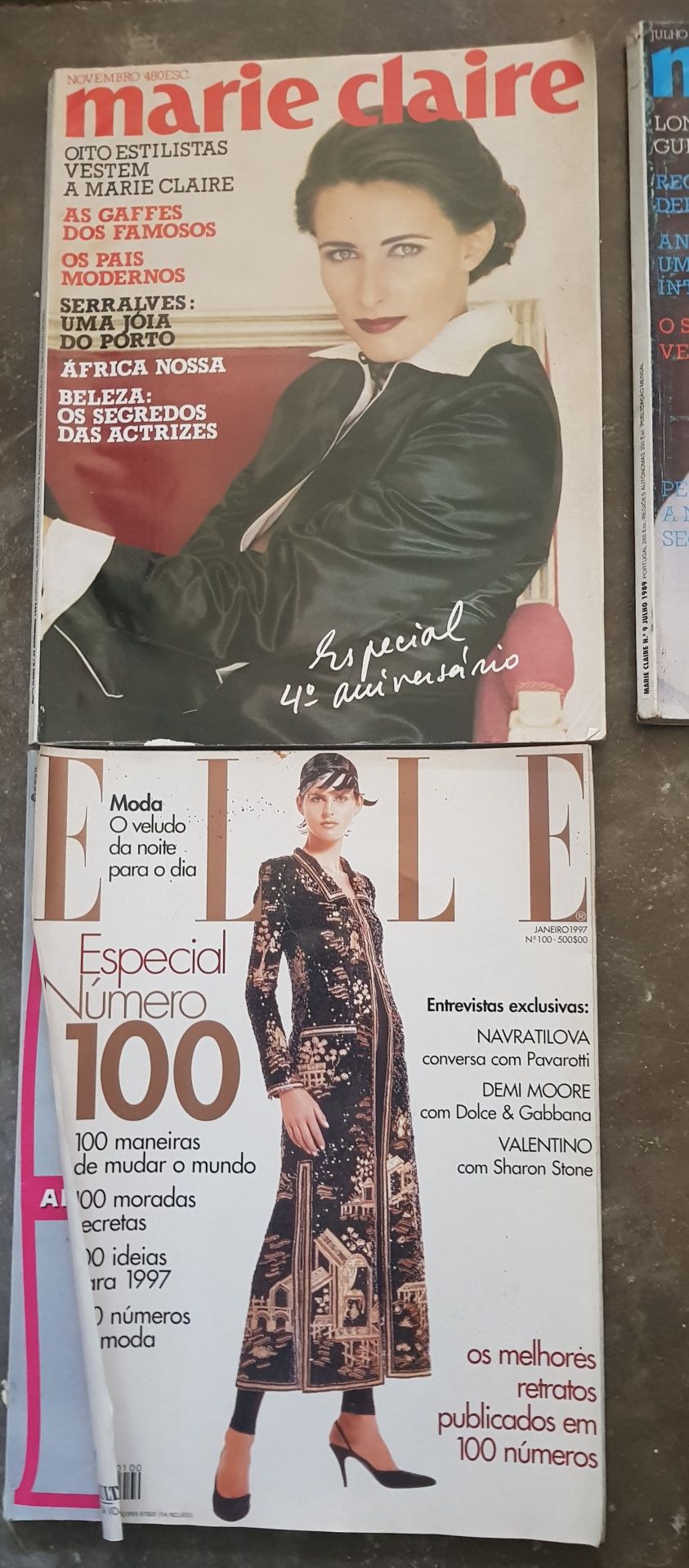 Revistas antigas Elle e Marie Claire