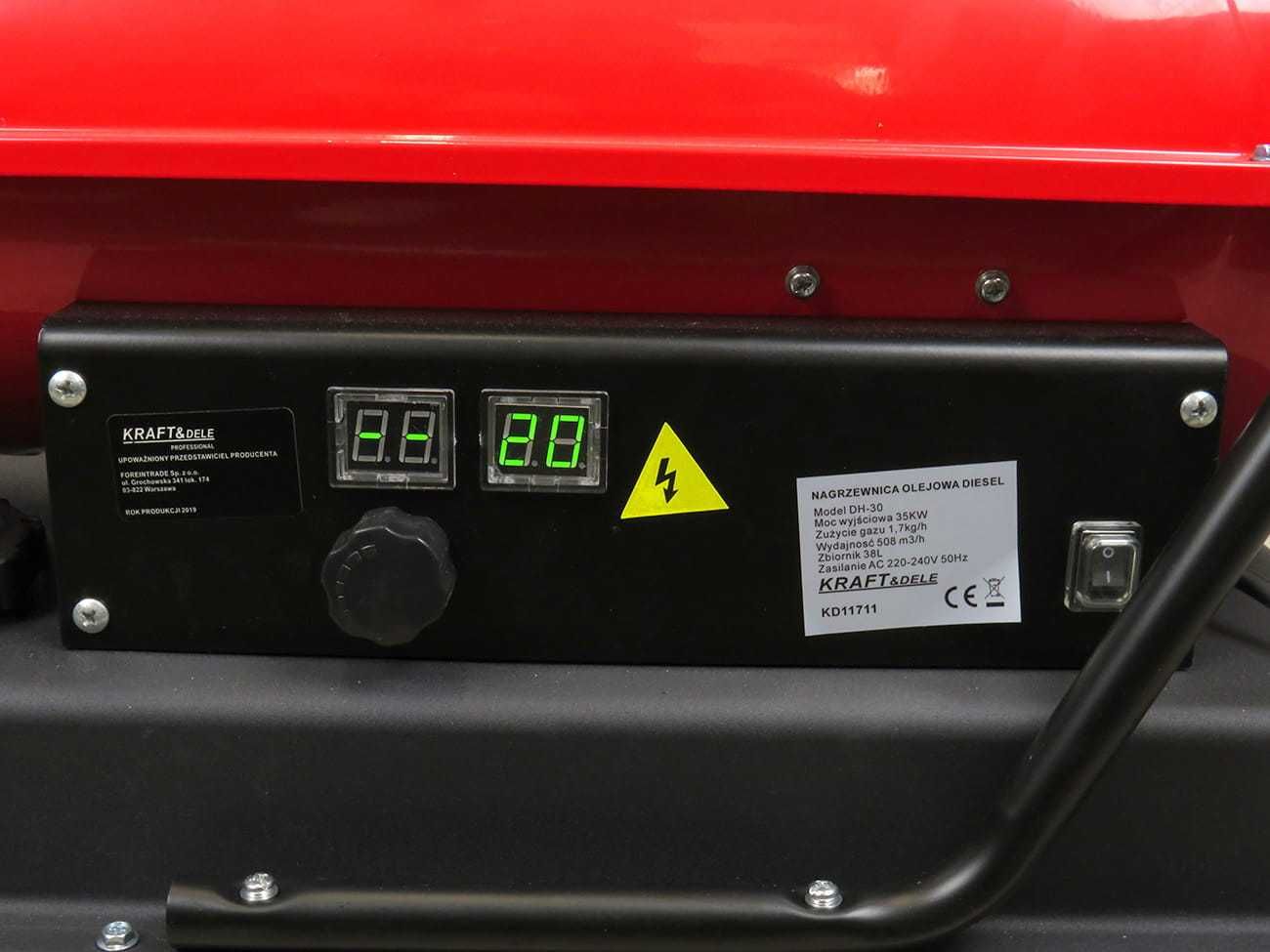 KRAFT&DELE Nagrzewnica Olejowa 35kw Lcd Dmuchawa + Termostat KD11711