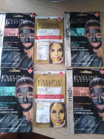Máscaras Carbon Detox e Gold. Eveline