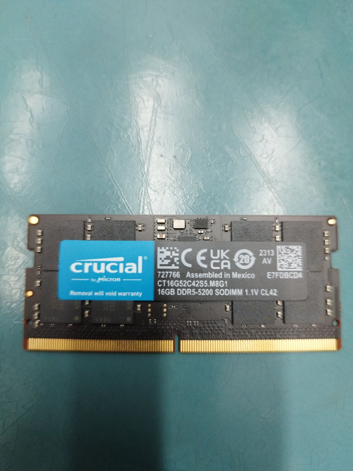 Memória 16gb Ddr5 crucial 5200 para portátil