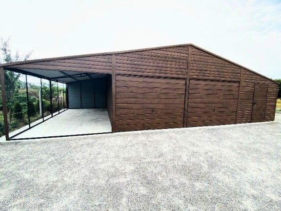 Garaż drewnopodobny blaszany 12x6m garaz hala wiata (13x5 14x8 15x10)