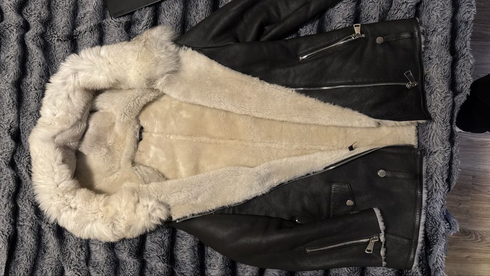 Жіноча дублянка з натуральної овчини (Real Lambskin, 100% шкіра)