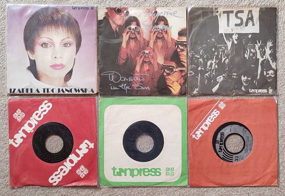 Single winylowe, 7 sztuk. TSA, Izabela Trojanowska, Tangerine Dream
