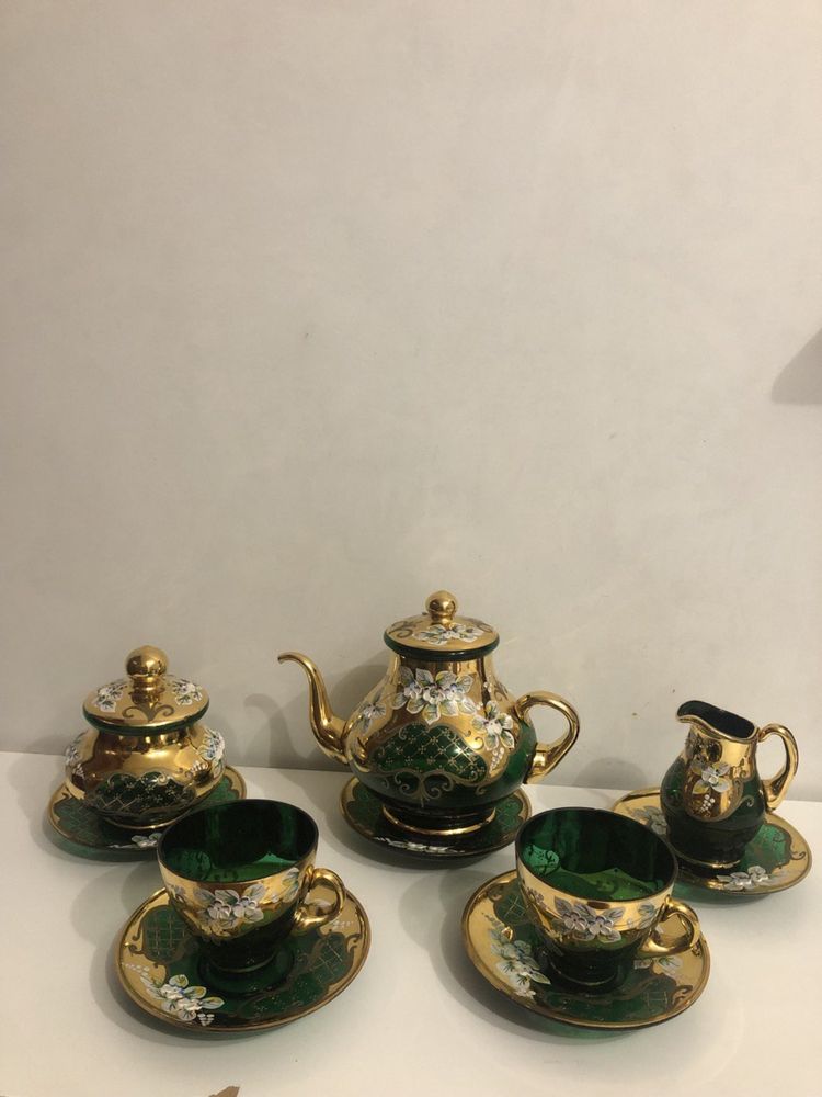 Богемский хрусталь, кришталь Чехія, сервіз, бокали, фужери, чайник