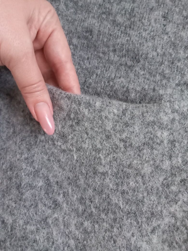 H&M mohair blend szary wełniany kardigan XS-S