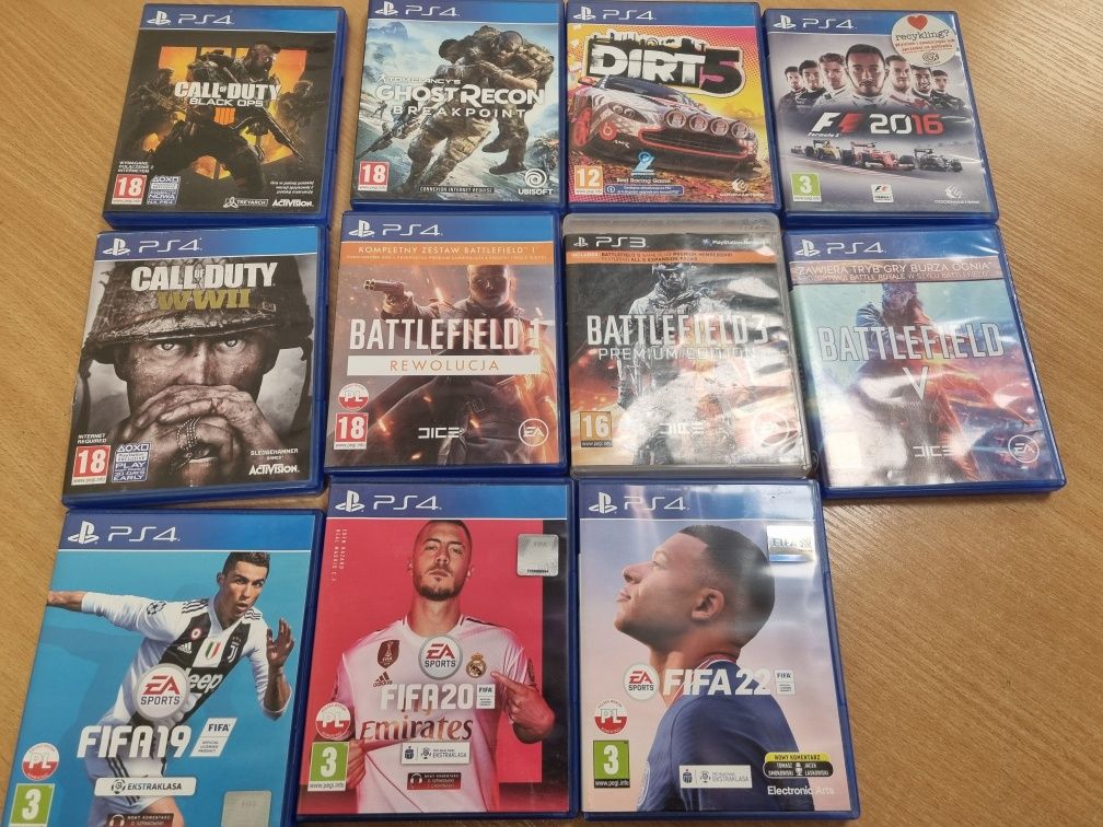 Gry ps4 , battlefield, dirt, FIFA, ghost recon, cal, f1l