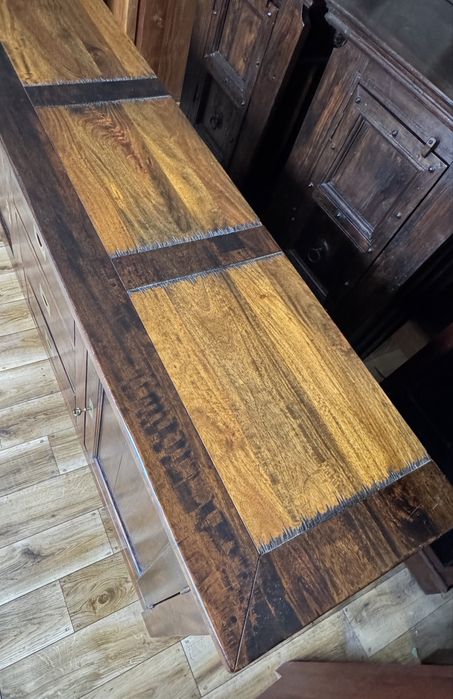 Komoda z drewna, kolonialna, vintage, rustykalna, wyjatkowy blat