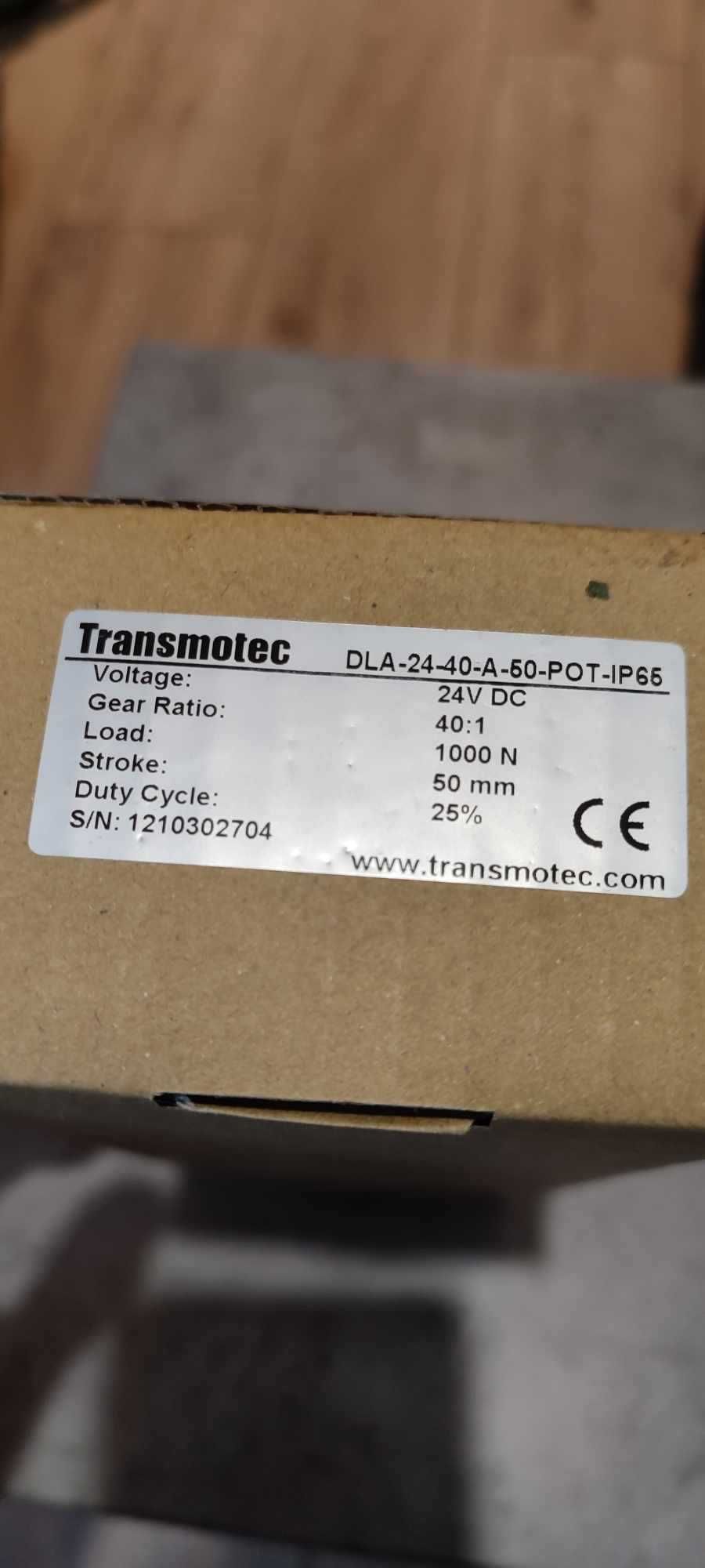 Siłownik liniowy 100Kg Transmotec 24V DC IP65 50mm