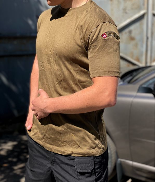 Тактична футболка Suisse футболка олива футболка милитари військова