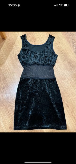 Sukienka czarna mini z siatka