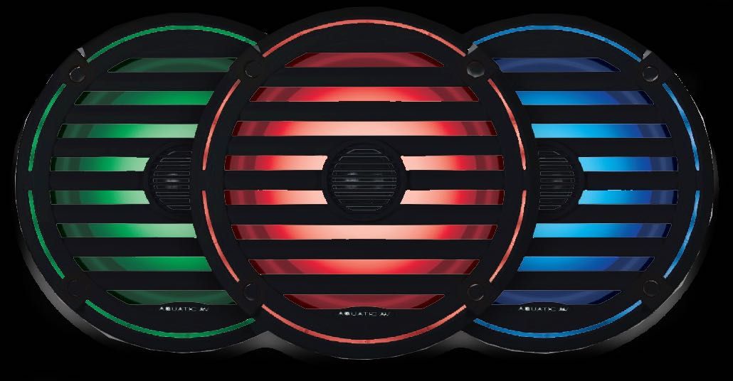 Głośniki stereo serii marine - ELITE RGB 6,5"  - czarne