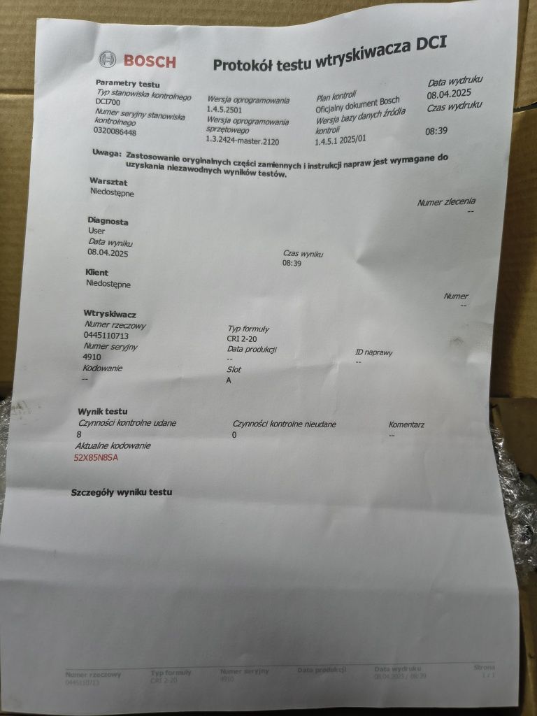Wtryskiwacze Opel 2.0 CDTI 170 b20dth d20dth