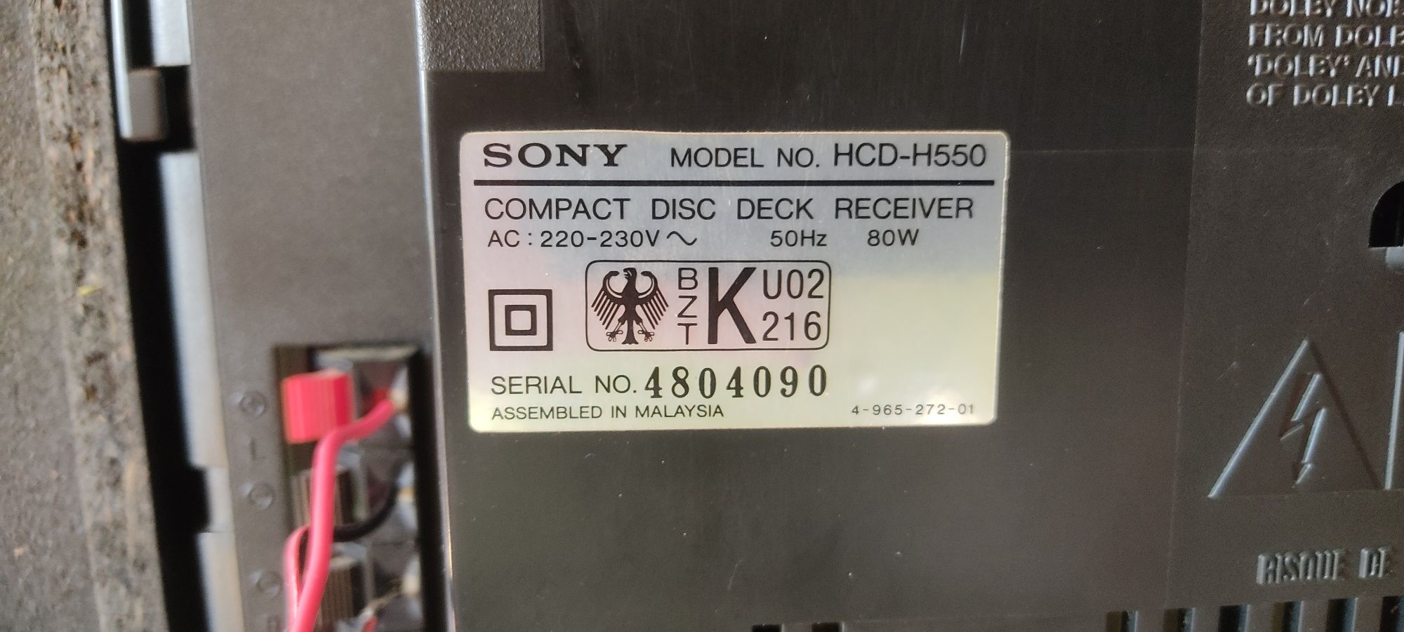Wieża Sony FH -B 550. Najwyższy model typu. Mini Sony.