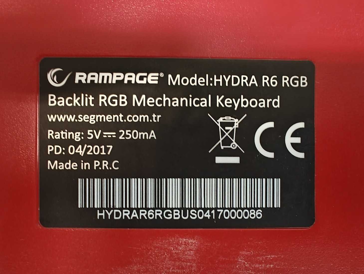 klawiatura mechaniczna RAMPAGE HYDRA R6 RGB