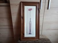 GERBERA-obraz w drewnianej ramie 25x50cm