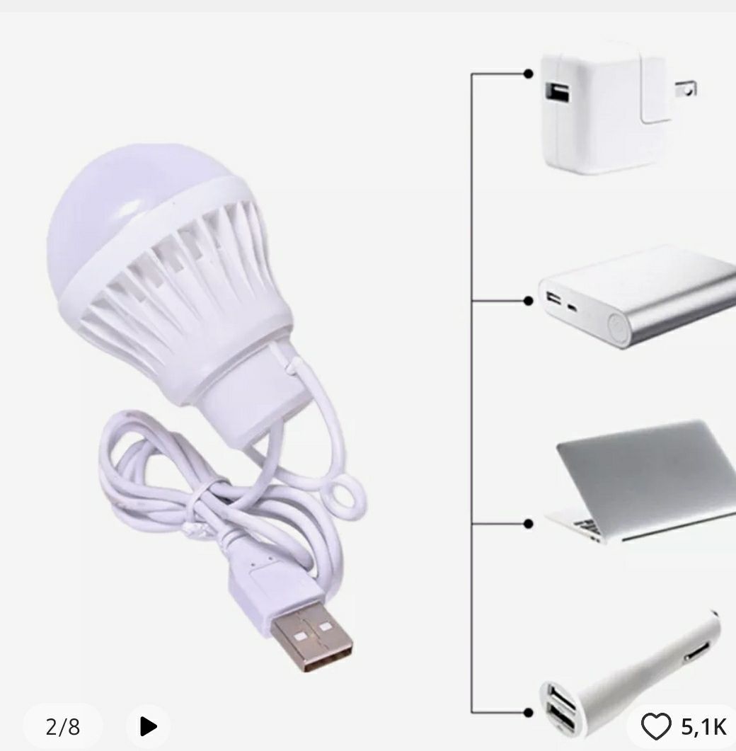 USB лампа 3 кВт/фонарь