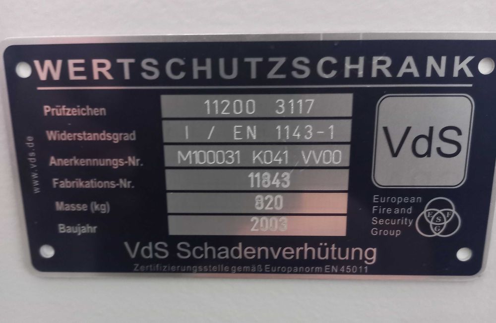 Sejf kasa pancerna Konsmetal KP 120, II klasa odporności VDS, 820 kg