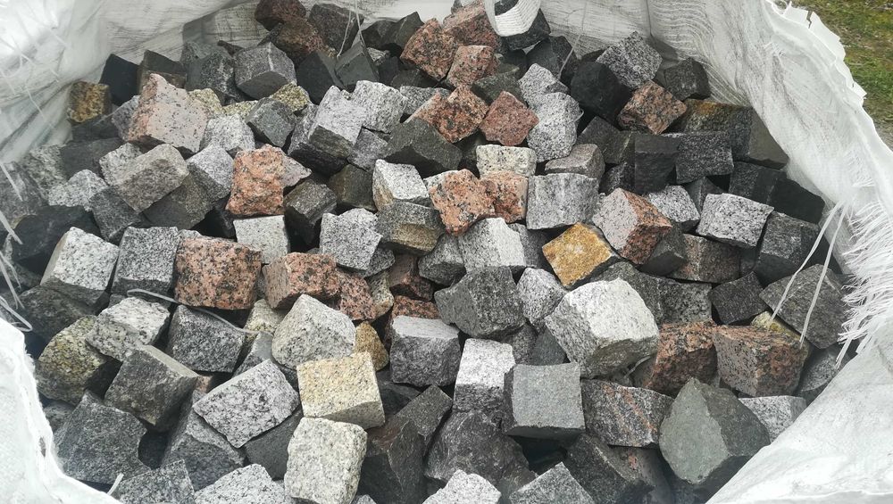 Płyty granitowe chodnikowe taras SCHODY blokowe Kostka płomieniowana