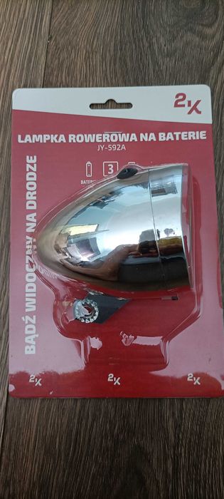 Lampa rowerowa przednia Retro 3 LED srebrna