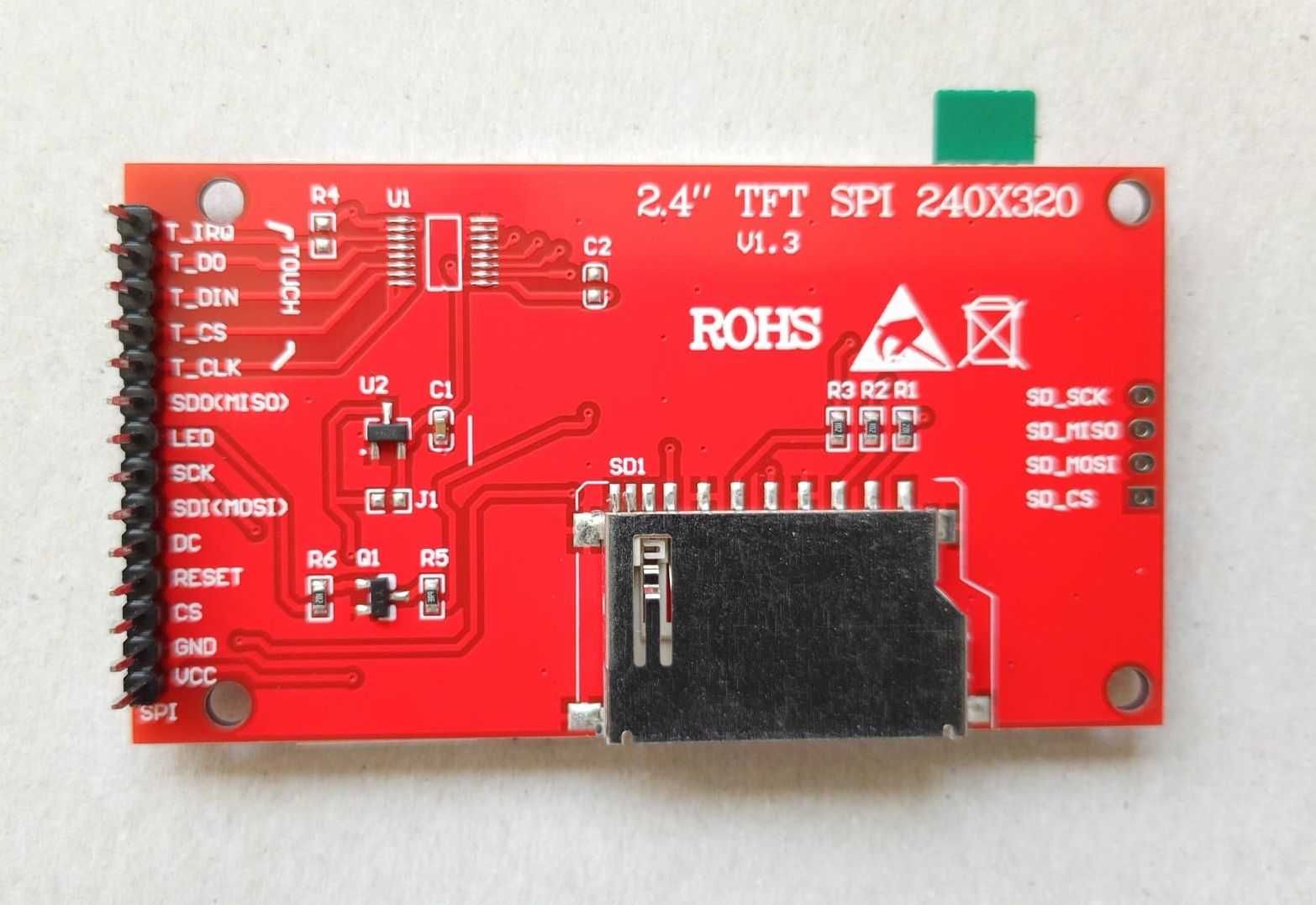Цветной дисплей диагональ 2.4" разрешение 240 х 320 драйвер ST7789 SPI