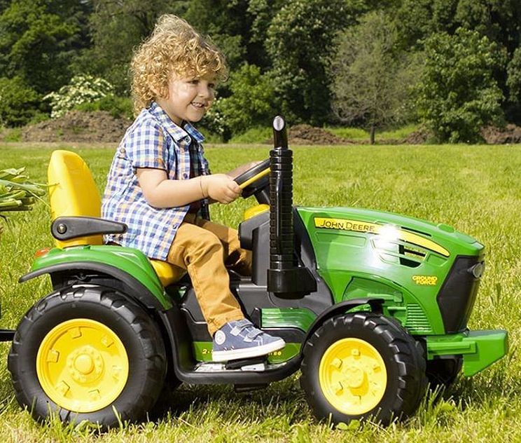 Traktorek na akumulator JOHN DEERE 12V mocny! z przyczepka ZESTAW