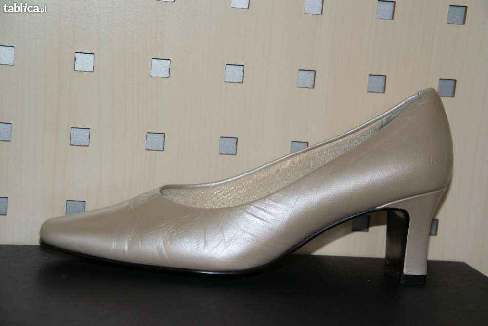 Buty perła ecru - skóra naturalna *** nowe