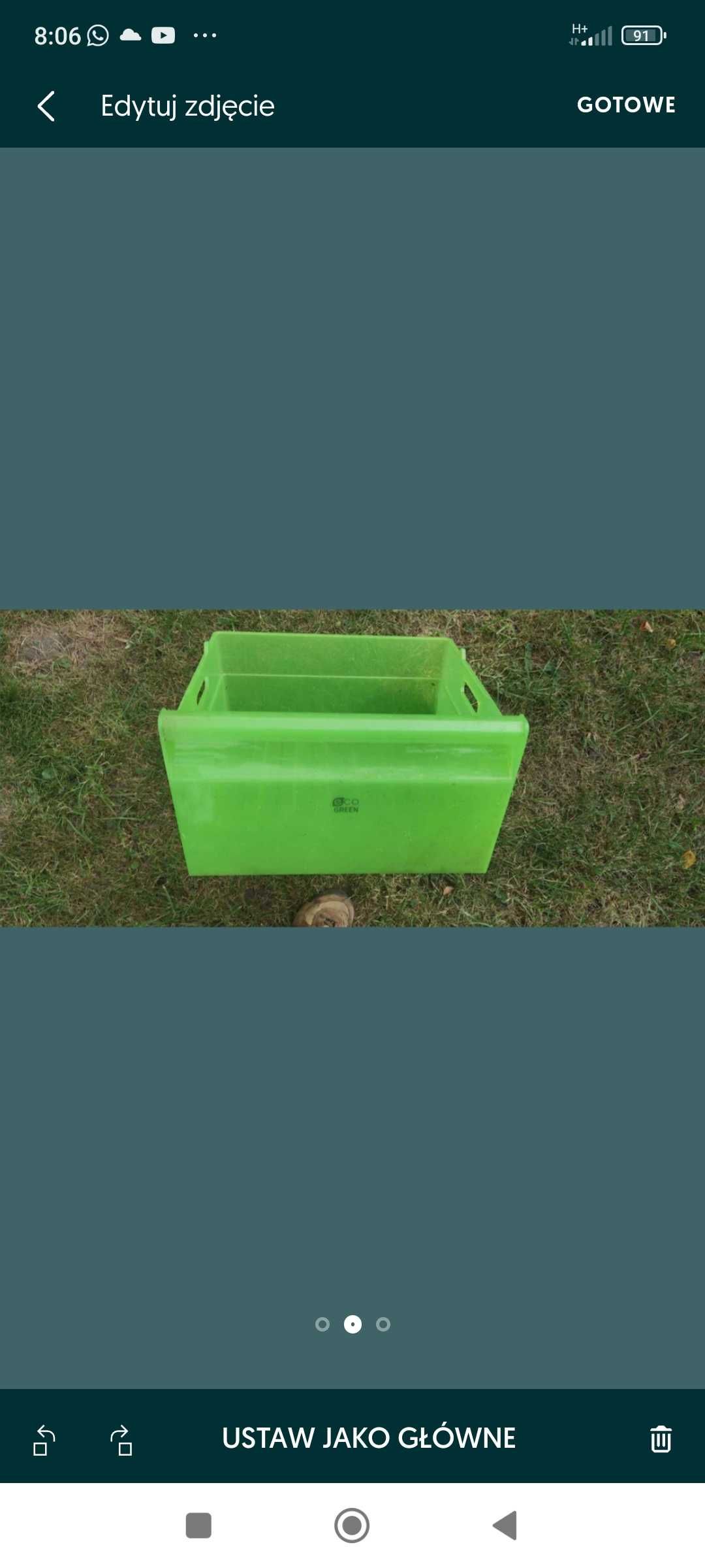 Pojemnik do lodówki Eco green duży seledynowy przezroczysty .
