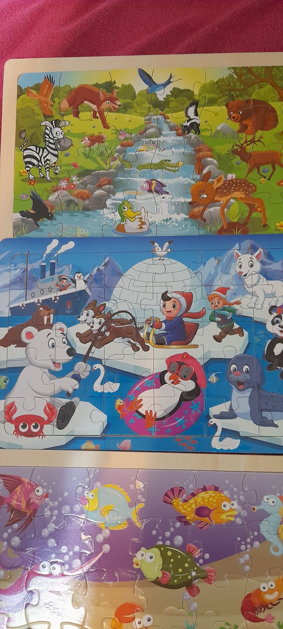 Puzzle drewniane zestaw