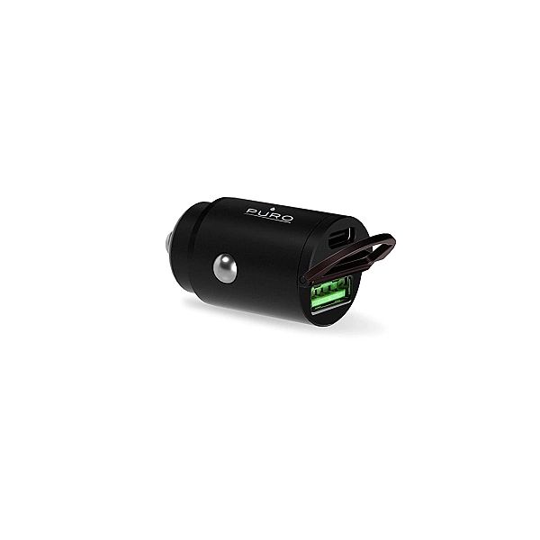 Ładowarka samochodowa Puro Mini 30W Power Delivery USB-C USB-A - czarn