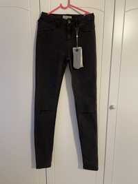 Selected Femme Jeans 34 XS spodnie rurki elastyczne jeansy rozcięcia.
