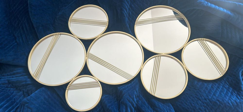 Lustro okrągłe złote