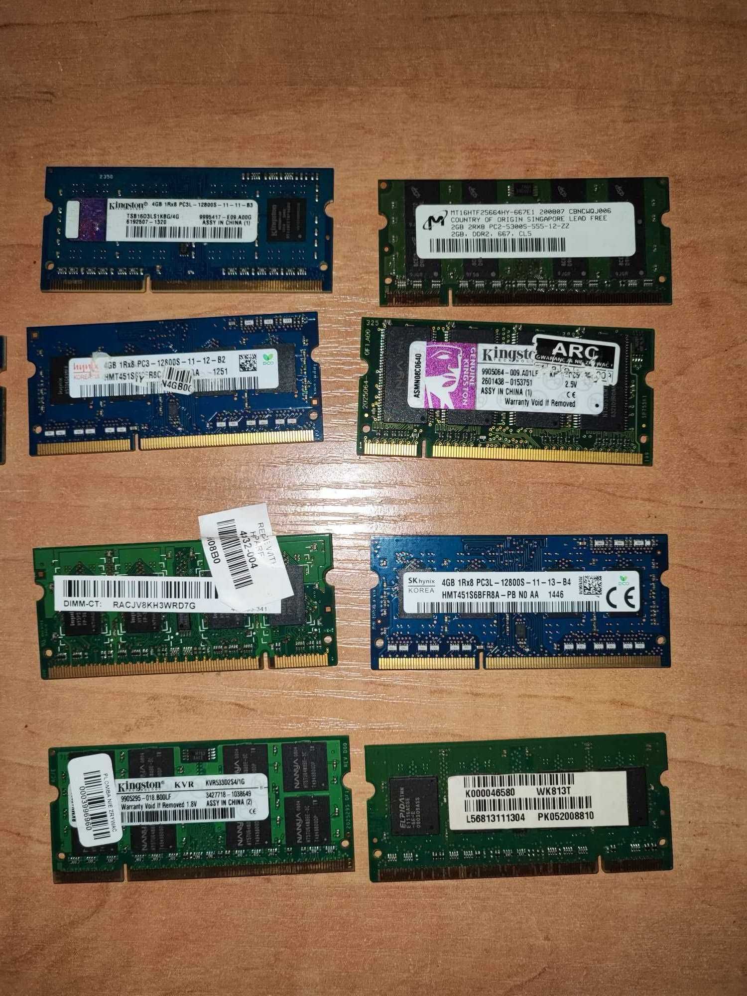 Ramy do Laptopów DDR2 4GB i DDR3 8GB plus karta graficzna