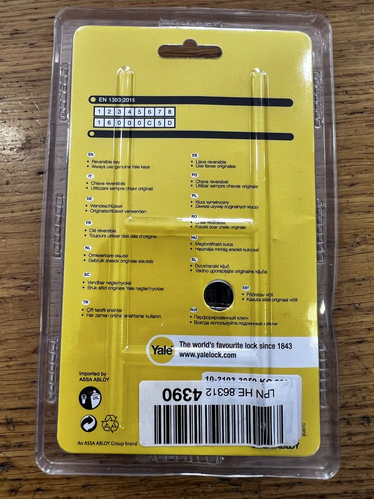 Cilindro alta segurança Fechadura Yale 2100 Series - NOVO